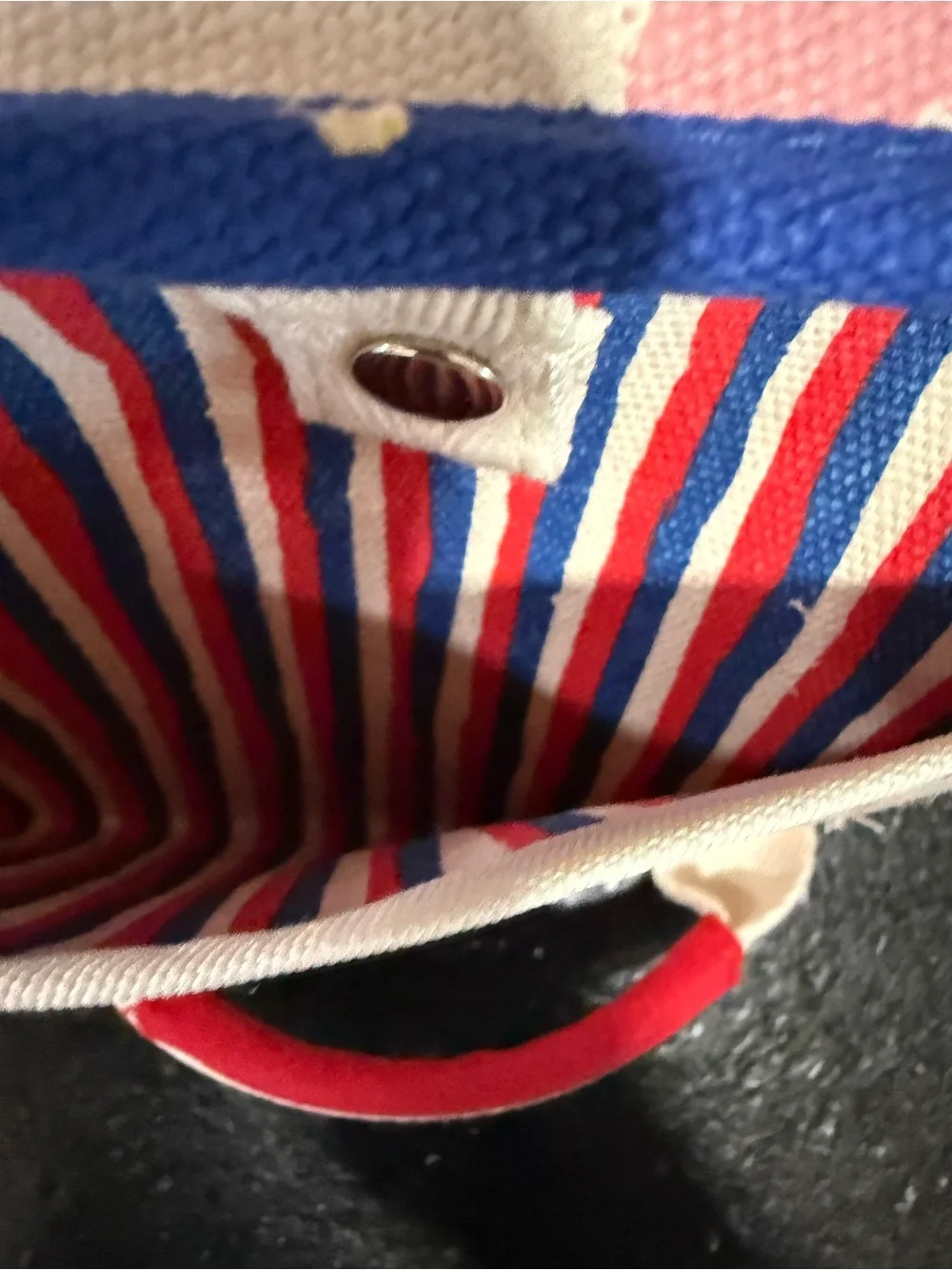 Brighton Love Mini Tote Crossbody Bag Hearts Red White Blue Multicolor Canvas